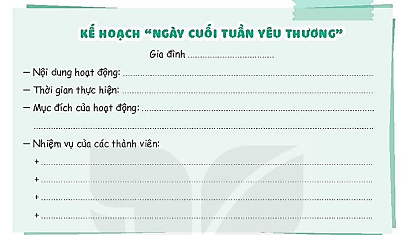 : Cùng người thân thực hiện kế hoạch “Ngày cuối tuần yêu thương” (ảnh 1)