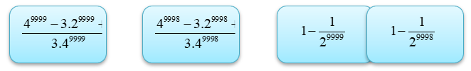 Cho khai triển \(P(x) = \left( {x + \frac{1}{2}} \right)\left( {x + \frac{1}{{{2^2}}}} \right) \ldots \left( {x + \frac{1}{{{2^{9999}}}}} \right) = {x^{9999}} + {A_1}{x^{9998}} + {A_2}{x^{9997}} +  \ldots  + {A_{9999}}.\) Kéo số ở các ô vuông thả vào vị trí thích hợp trong các câu sau: (ảnh 1)