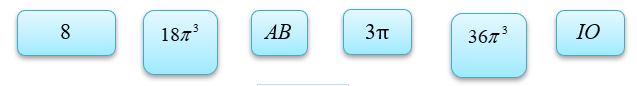 Cho hàm số \(y = f\left( x \right)\) liên tục và nhận giá trị không âm trên đoạn \(\left[ {a;b} \right]\). Cho tấm phẳng T có mật độ đều và chiếm một miền \(R\) được giới hạn bởi trục hoành, hai đường thẳng \(x = a,x = b\) và đồ thị hàm số \(y = f\left( x \right)\). Trọng tâm của T là điểm \(C\left( {\overline x ;\overline y } \right)\) có tọa độ được xác định bởi công thức: \(\overline x  = \frac{1}{A}\int\limits_a^b {xf\left( x \right){\rm{d}}x} ,\)    \(\overline {\rm{y}}  = \frac{1}{A}\int\limits_a^b {\frac{1}{2}{f^2}\left( x \right){\rm{d}}x} \) với \(A\) là diện tích của miền \(R\). Cho tấm phẳng \({\rm{T}}\) có dạng hình bán nguyệt như hình dưới đây có bán kính bằng \(6\pi \) (đơn vị), \(AB\) là đường kính, \(O\) là trung điểm của \(AB\) và \(IO\) vuông góc với \(AB\) tại \(O\). (ảnh 2)