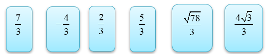 Trong không gian \(Oxyz\), cho 3 điểm \(A\left( {1;0;1} \right);B\left( { - 1; - 1;0} \right);C\left( {1;2;3} \right)\). Kéo số ở các ô vuông thả vào vị trí thích hợp trong các câu sau (ảnh 1)