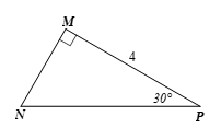 Cho tam giác \(MNP\) vuông tại \(M\) có \(MP = 4\) và \(\widehat {P\,} = 30^o .\) Nhận định nào sau đây là sai? 	A. \(MN = \frac{{4\sqrt 3 }}{3}\).	B. \(NP = 8\).	C. \(\widehat {N\,} = 60^\circ .\)	D. \(\tan P \cdot \cot P = 1\). (ảnh 1)