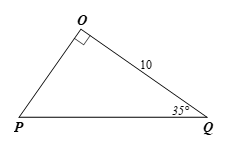 a) Cho tam giác \(OPQ\) vuông tại \(O\) có \(\widehat {Q\,} = 35^\circ \) và \(OQ = 10{\rm{ cm}}{\rm{.}}\) Tính độ dài các cạnh còn lại của tam giác \(OPQ\) (làm tròn kết quả đến hàng phần trăm đối với đơn vị của cm). b) Cánh tay robot đặt trên mặt đất và có vị trí như hình vẽ bên. Tính độ cao của điểm \(A\) trên đầu cánh tay robot so với mặt đất. (ảnh 2)