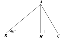 a) Cho tam giác \(ABC\) có \[AB = 4{\rm{\;cm}}\], \[BC = 4,5{\rm{\;cm}}\], \[\widehat {B\,} = 40^\circ \]. Gọi \(AH\) là đường cao kẻ từ đỉnh \(A\) của tam giác. Tính độ dài các đoạn thẳng \(AH,\,\,BH,\,\,AC\) và số đo góc \(C\) của tam giác \(ABC\) (kết quả làm tròn đến hàng phần trăm của cm và làm tròn đến phút của số đo góc). (ảnh 2)