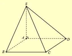 Cho hình chóp S.ABCD có đáy ABCD là hình vuông cạnh a, SA=\(3a\sqrt 2 \) và SA vuông góc với (ABCD). Thể tích của khối chóp S.ABCD bằng 	A. \(3{a^3}\sqrt 2 \).	B. \({a^3}\sqrt 2 \).	C. \(\frac{{{a^3}\sqrt 2 }}{2}\).	D. \(\frac{{4{a^3}\sqrt 3 }}{3}\). (ảnh 1)