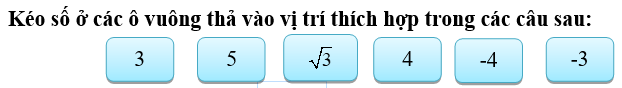 Cho M là điểm biểu diễn số phức z và N là điểm biểu diễn số phức w =  - 4 - 3i. Biết MN = 3 Độ dài đoạn thẳng ON bằng _____. Tập hợp điểm biểu diễn số phức z là đường tròn có tọa độ tâm là (_____; _____) và bán kính bằng _____. (ảnh 1)