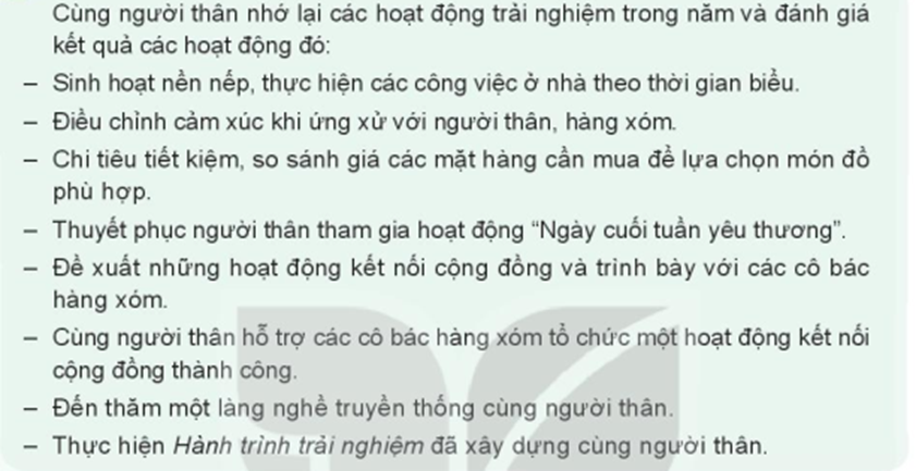 Cùng người thân nhớ lại các hoạt động trải nghiệm trong năm (ảnh 1)