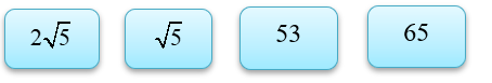  Xét các số phức \(z = a + bi\left( {a,b \in \mathbb{R}} \right)\) thỏa mãn \(\left| {z - 4 - 3i} \right| = 2\sqrt 5 \) và biểu thức \(P = \left| {z + 4 - 7i} \right| + 2\left| {\bar z - 2 + 9i} \right|\). Kéo ô thích hợp thả vào vị trí tương ứng để hoàn thành các câu sau (ảnh 1)