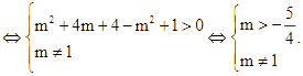 Cho phương trình (m - 1)x^2 - 2(m + 2)x + m + 1 = 0 (ảnh 2)