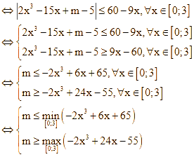  Biết giá trị lớn nhất của hàm số y = f(x) = |2x^3 - 15x + m - 5| (ảnh 2)