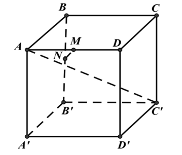 Cho hình lập phương ABCD.A'B'C'D' có cạnh (ảnh 1)