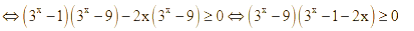 Tập nghiệm của bất phương trình 9^x - 2(x + 5)3^x (ảnh 1)