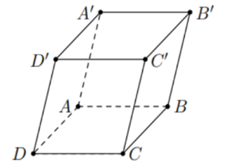 Cho hình hộp ABCD.A'B'C'D' có tất cả các cạnh đều  (ảnh 1)