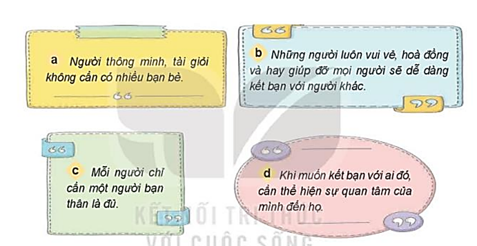 Em đồng tình hoặc không đồng tình với ý kiến nào? Vì sao? (ảnh 1)