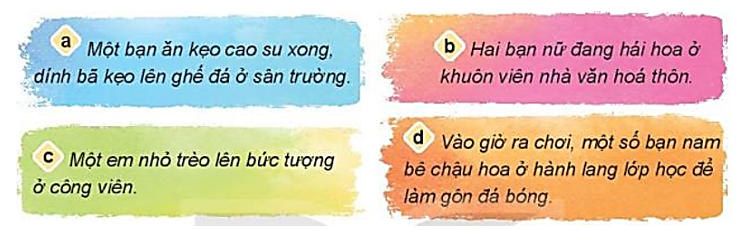 Em sẽ làm gì nếu chứng kiến các hành vi dưới đây? Vì sao? (ảnh 1)