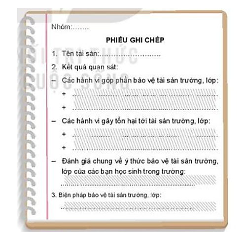 Em hãy: - Tìm hiểu và nhận xét về ý thức bảo vệ tài sản trường, lớp của các bạn học sinh trong trường và (ảnh 1)