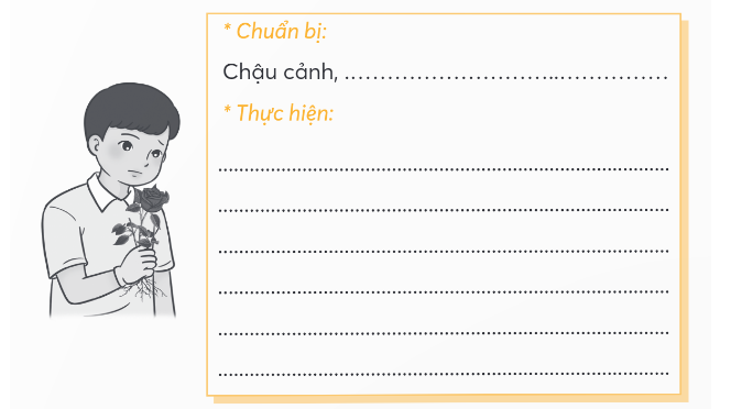 Bạn Minh dự định trồng một cây hoa vào chậu cảnh. Em hãy giúp bạn Minh hoàn thành bảng dưới đây nhé! (ảnh 1)