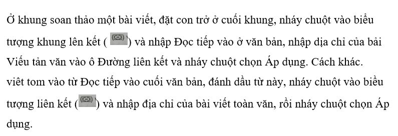 Ở khung soạn thảo một bài viết, người soạn thảo chỉ muốn đưa vào một vài dòng đầu bài (ảnh 1)