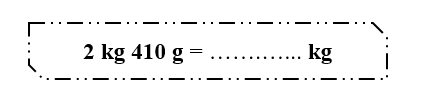  Số thập phân thích hợp điền vào ô trống là:  	A. 2,41	B. 2,041	C. 2,4	D. 2,04 (ảnh 1)