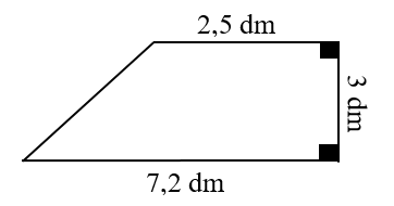 Diện tích của hình vẽ bên là:  	A. 10,5 cm2	B. 6,35 cm2	 	C. 29,1 cm2	D. 14,55 cm2 (ảnh 1)