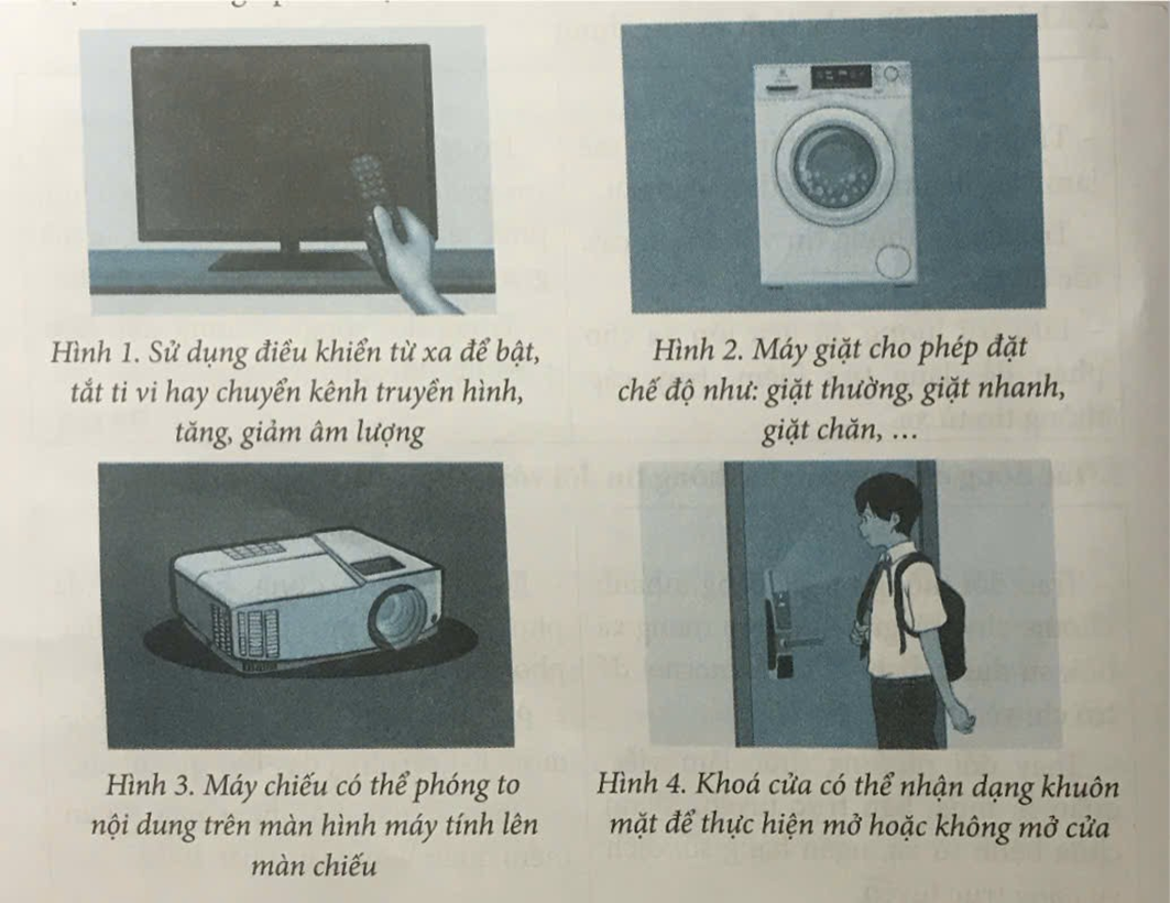 Đặc điểm nào giúp em nhận biết có bộ xử lí thông tin trong các thiết bị dưới đây? (ảnh 1)