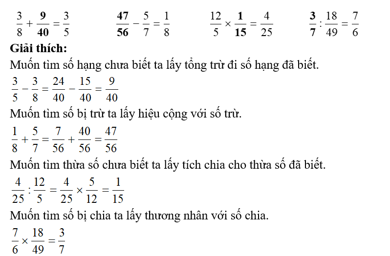 Tính bằng cách thuận tiện.  a) 3/5 + 14/7 + 4/10  b)  1/7 + 2/7 + 3/7 + 4/7 + 5/7 + 6/7  (ảnh 1)