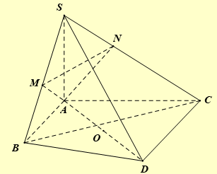 Cho hình chóp \(S.ABC\) có \(SA\) vuông góc với đáy, \(SA = 2BC\) và \(\widehat {BAC} = {120^ \circ }\). Hình chiếu của \(A\) trên các đoạn \(SB,SC\) lần lượt là \(M,N\). Tính góc giữa hai mặt phẳng \(\left( {ABC} \right)\) và \(\left( {AMN} \right)\). 	A. 60o.	B. 15o.	C. 30o.	D. 45o. (ảnh 1)