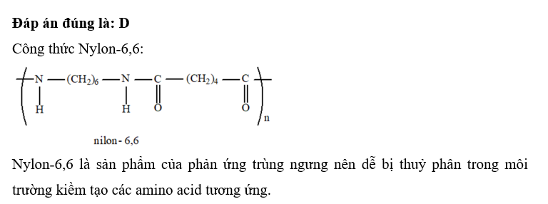 Loại polymer nào sau đây dễ bị thuỷ phân trong môi trường kiềm? A. PE.	 (ảnh 1)