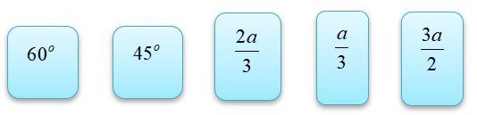 Cho hình lập phương \(ABCD.A'B'C'D'\) cạnh \(a\). Gọi \(M,N,P\) lần lượt là trung điểm các cạnh \(AB,BC,C'D'\). Kéo số ở các ô vuông thả vào vị trí thích hợp trong các câu sau: (ảnh 1)