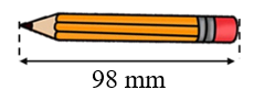 Độ dài của chiếc bút chì là ......cm. Số cần điền vào chỗ chấm là (ảnh 1)