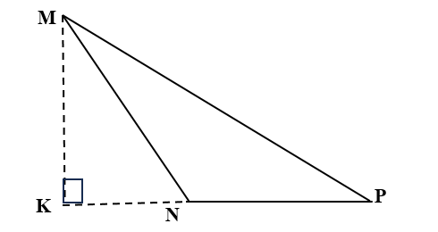 Cho hình vẽ như bên dưới:  Trong tam giác MNP, MK là chiều cao tương ứng với (ảnh 1)