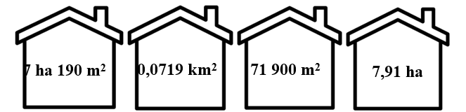 Tô màu vào ngôi nhà chứa số đo diện tích bằng 7,19 ha. (ảnh 1)