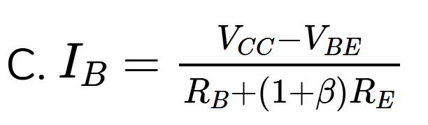 Ở chế độ tĩnh, dòng IB của mạch ở hình  được xác định theo công thức:   (ảnh 4)