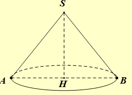 Cho khối nón \(\left( S \right)\) có bán kính đáy bằng 3 . Cắt hình nón bằng một mặt phẳng qua trục của nó ta được thiết diện là một tam giác vuông cân. Kéo số ở các ô vuông thả vào vị trí thích hợp trong các câu sau: (ảnh 2)