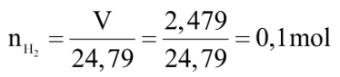a. (1 điểm) Nêu ý nghĩa của phương trình hoá học? b. (0,5 điểm) Trong phòng thí nghiệm, cần điều chế 2,479 L khí hydrogen ở điều kiện chuẩn. Người ta cho kẽm tác dụng với dung dịch H2SO4 9,8% (hiệu suất phản ứng 100%). Tính khối lượng dung dịch H2SO4 tối thiểu cần dùng. (ảnh 1)