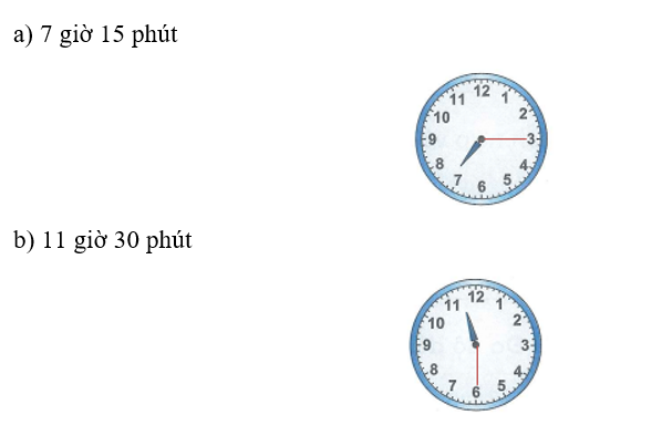 Vẽ thêm kim phút trên mặt đồng hồ để đồng hồ chỉ: (ảnh 2)