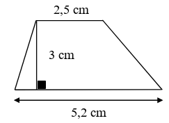 Tính diện tích hình thang sau (ảnh 1)