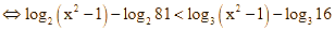 số nguyên x thỏa mãn log2 (x^2 - 1) / 81 < log3 (x^2 - 1) / 16 (ảnh 2)