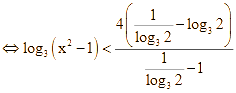 số nguyên x thỏa mãn log2 (x^2 - 1) / 81 < log3 (x^2 - 1) / 16 (ảnh 6)