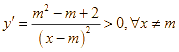 Cho hàm số y = (x - m^2 - 2) / (x - m) với tham số m (ảnh 1)