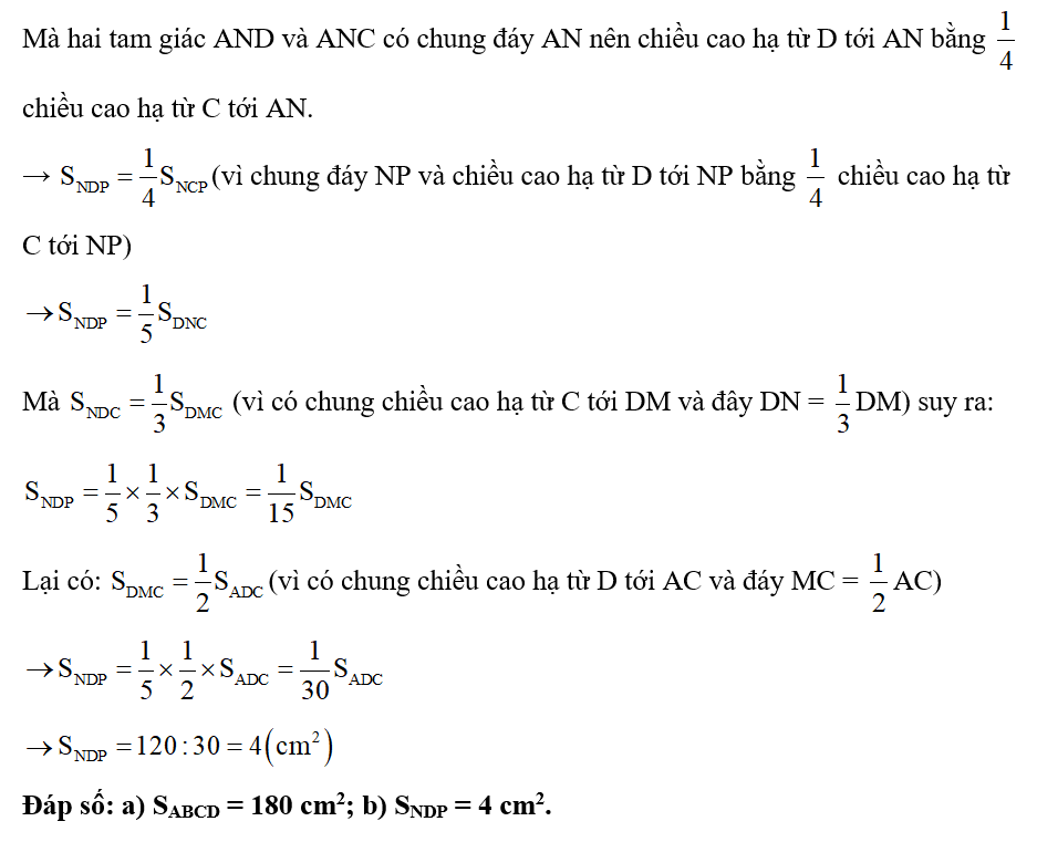 Cho hình thang ABCD có AB =1/2 DC. Trên AC lấy điểm M sao cho AM = MC (ảnh 3)