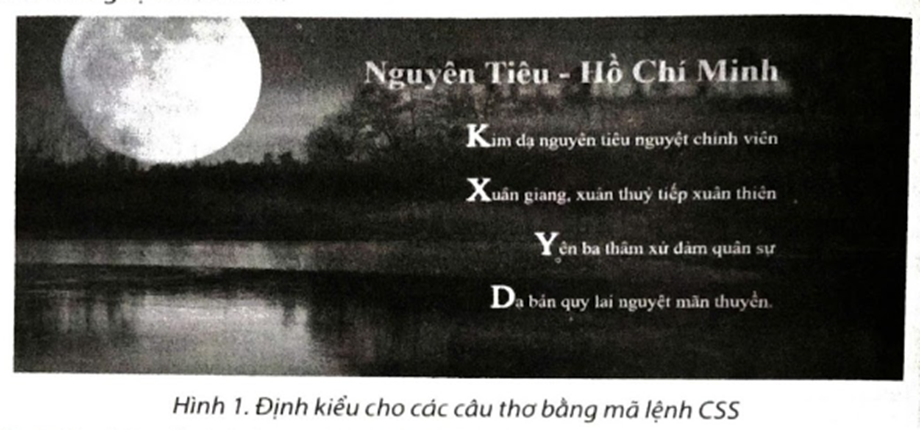 Em hãy tổ chức lại mã lệnh CSS thành các vùng chọn cho tệp baitho.html trong Bài F8.5, đồng thời tạo một (ảnh 1)