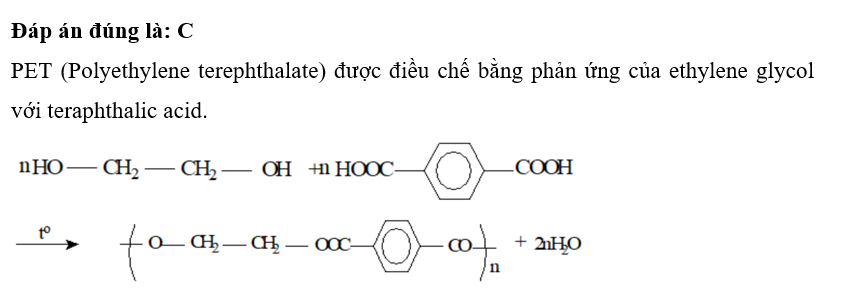 Loại polymer nào sau đây được điều chế bằng phản ứng trùng ngưng? A. PVC.		 (ảnh 1)