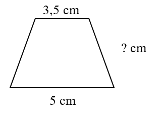 Cho hình thang (như hình vẽ bên) có diện tích bằng 17,85 cm2. Số thích hợp điền vào  (ảnh 1)