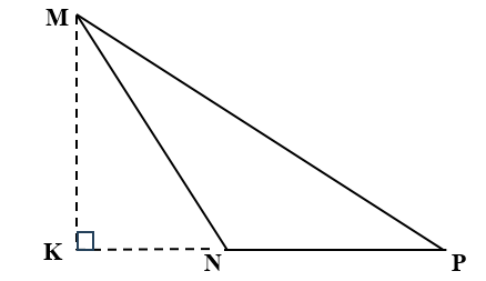 Cho hình vẽ như bên dưới:  Trong tam giác MNP, MK là chiều cao tương ứng với (ảnh 2)