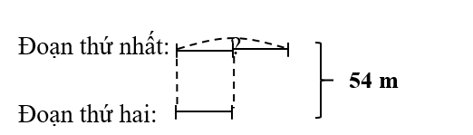 c) Một thanh gỗ dài 54 m được chia thành hai đoạn, đoạn thứ nhất dài gấp 2 lần  (ảnh 1)