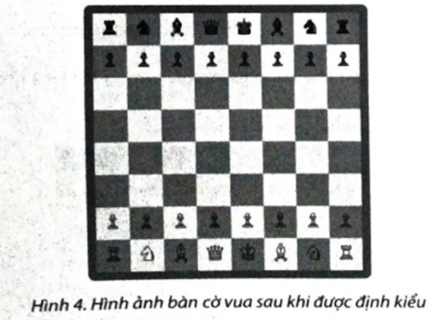 Em hãy định kiểu cho bàn cờ vua đã tạo trong Bài F3.5 như Hình 4.   (ảnh 1)