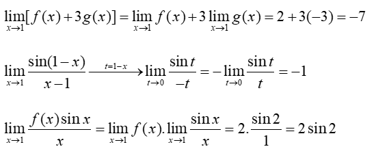 Cho  và . Mỗi phát biểu sau đây là đúng hay sai? Phát biểu	ĐÚNG	SAI 		 		 \(\mathop {{\rm{lim}}}\limits_{x \to 0} \frac{{f\left( x \right){\rm{sin}}x}}{x} = 2\)		 (ảnh 3)