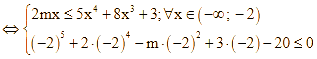 tham số m để hàm số y = |x^5 + 2x^4 - mx^2 + 3x - 20| (ảnh 3)