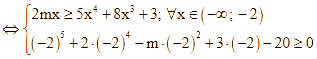 tham số m để hàm số y = |x^5 + 2x^4 - mx^2 + 3x - 20| (ảnh 6)