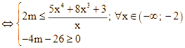 tham số m để hàm số y = |x^5 + 2x^4 - mx^2 + 3x - 20| (ảnh 7)